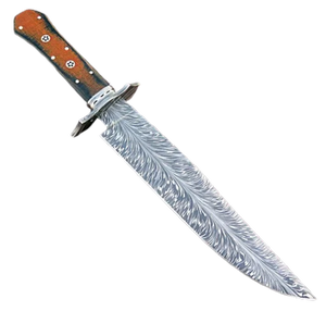 Cuchillo de Caza Premium de Acero Damasco con Hoja Fija, Hecho a Mano, Mango de Madera, Funda de Cuero, Venta al por Mayor - Product Image 4