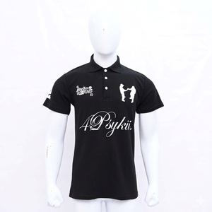 เสื้อโปโลผู้ชายสีดำลายกราฟิก ผ้าฝ้าย แขนสั้น สไตล์ลำลอง สตรีทแวร์ พิมพ์ลาย ดีไซน์ฤดูร้อน ระบายอากาศได้ดี แฟชั่นเสื้อยืดโปโล - Product Image 1