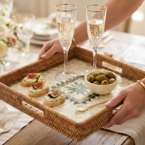 Plateaux de service en rotin écologiques personnalisables, vaisselle tissée à la main pour hôtel, restaurant, présentation de bijoux et de nourriture, export - Product Image 4
