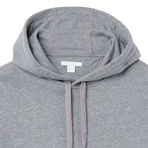 Sweat-shirt à capuche gris pour homme, coupe classique, couleur unie, décontracté, en coton tricoté, avec poche avant, impression numérique hiver - Product Image 5