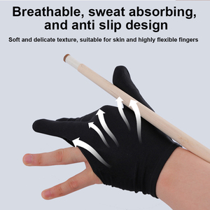 Geo Brothers Half Finger Billiards <b>Glove</b> Black Nylon Summer Right Hand Unisex Non-Slip UV Protection Pull <b>for</b> <b>Pool</b> Sports - Product Image 3