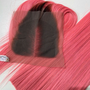 Extensions de cheveux à prix d'usine de couleur naturelle humaine vietnamienne à texture droite ombrée rose - Product Image 4