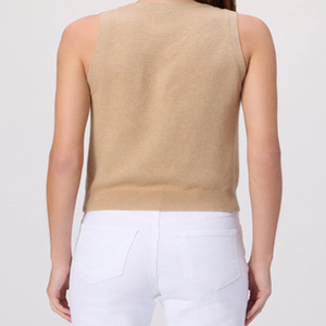 T-shirt élégant pour femme avec col en V et design sans manches, fermeture boutonnée, pour les acheteurs en gros, vêtement décontracté pour l'extérieur - Product Image 5