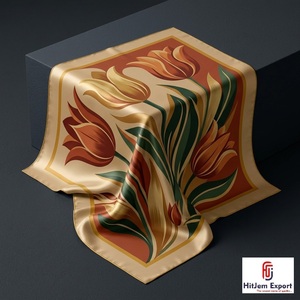 High Quality Luxury <b>Silk</b> <b>Scarf</b> for Women Printed Lightweight Square Headscarf OEM ODM Manufacturer Sicily Custom Fabric - Product Image 1