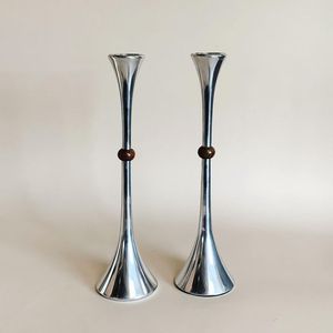 Silver Aluminium Candlestick Holder Handmade Customized Metal <b>Candle</b> Stand For Home & Event Decoration <b>Candle</b> Holders - Product Image 3