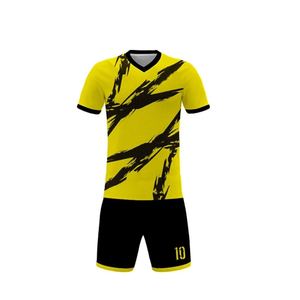 Meilleur design, couleur et taille personnalisées, uniforme de football respirant à manches courtes, fabriqué directement en usine, uniforme de football léger - Product Image 2