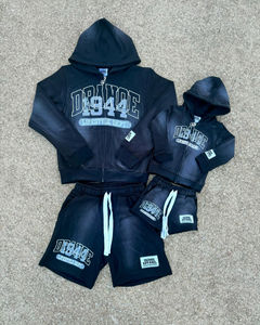 Ensemble de survêtement jogger pour homme en coton, shorts d'été, avec patch brodé personnalisé effet vieilli, délavé à l'acide, vêtements en tissu éponge pour l'hiver, incluant - Product Image 6