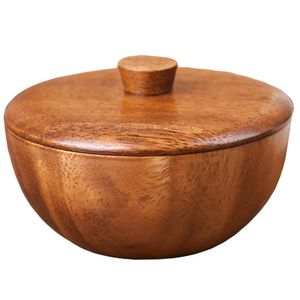 Handmade Rustic Custom Logo Acacia Wood Salad Modern Small Wooden Serving Bamboo Bowls - Product Image 5