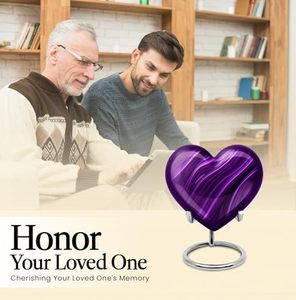 Exclusive Aluminum Heart Memorial <b>Keepsake</b> Urn Funeral <b>Ash</b> Container Crafted With Refined Artistic Surface Texture - Product Image 5