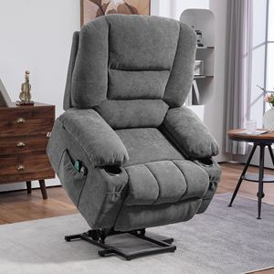 Charcoal Gray Electric <b>Recliner</b> Chair with Vibration Massage Heat Quick Assembly Side Pockets Power Lift-<b>Recliner</b> - Product Image 2