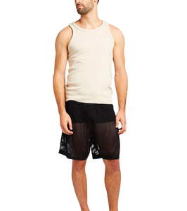 High Quality Mesh Fabric Black Men's Athletic Fitness Shorts Double <b>Layer</b> Basketball Polyester Sublimated Shorts - Product Image 3