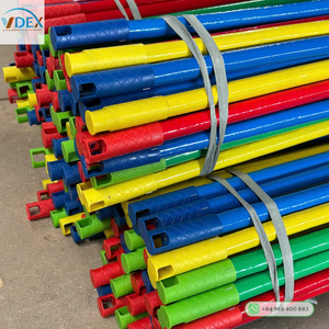 Wooden <b>Broomstick</b>, PVC Coated Finish & Reinforced Color Plastic Cap - Product Image 3
