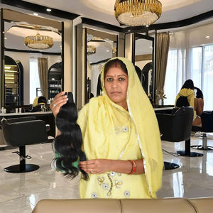 Máquina de cabello indio natural sin procesar Trama doble Sin desprendimiento Proveedor Bodywave Bundles Extensiones de cabello humano crudo - Product Image 1