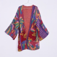 Robes Kimono Vintage Kantha de Haute Qualité, Dernières Robes Réversibles pour Femmes, Vestes en Gros, Mi-longues, Midi, Vêtements Kantha Faits Main