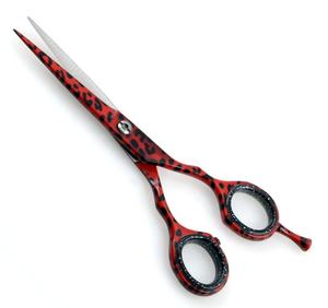Tijeras Profesionales de Peluquería Japonesas de Acero Inoxidable 420 para Adelgazar el Cabello, con Recubrimiento Rojo y Negro, Diseño Micro Rojo y Negro, para Cuidado Capilar Manual - Product Image 4