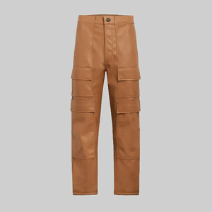 Midweight Best Selling <b>Men</b> <b>Leather</b> <b>Pants</b> for Sale High Street Winter Casual Wear Premium Quality - Product Image 3