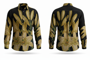 เสื้อเชิ้ตแขนยาวพิมพ์ลายดอกไม้ตามสั่งสำหรับผู้ชายทุกฤดูกาล ทรงทันสมัย สวมใส่สบาย แฟชั่น เสื้อสั่งตัดได้ - Product Image 2