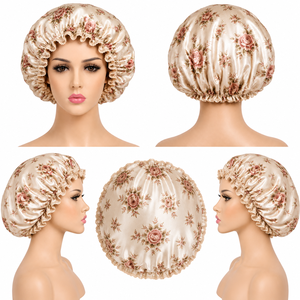 Bonnet de nuit en satin Loviaal pour femme, bleu, réglable, élastique, protection des cheveux, usage domestique décontracté, printemps-été, 54-56 cm - Product Image 6
