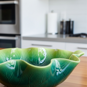 ชามเซรามิคลายใบไม้สีน้ำเงินทันสมัย สำหรับเสิร์ฟผลไม้ ขนม ของว่าง ภาชนะตกแต่งโต๊ะอาหาร สวยงาม เหมาะสำหรับใช้ในบ้าน ห้องครัว และโต๊ะรับประทานอาหาร - Product Image 6