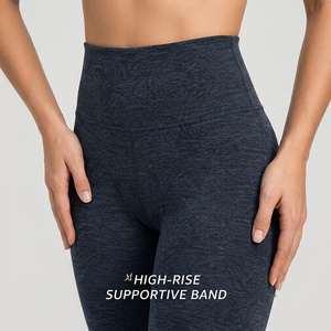 High Waist <b>Seamless</b> <b>Leggings</b> Full Length Solid Color Sporty Stretch Knitted Women's <b>Leggings</b> With 12% Spandex - Product Image 4
