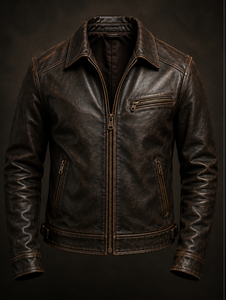 Champ King VESTE EN CUIR PREMIUM DE HAUTE QUALITÉ POUR HOMMES, IMPERMÉABLE, AUTOMNE - TRÈS ÉLÉGANTE ET COOL - Product Image 1