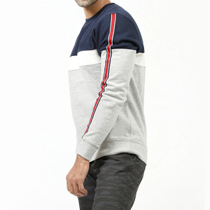 <b>Men's</b> Color Blocking Crew Neck <b>Pullover</b> Sweatshirt Regular Fit Polyester Cotton French Terry Casual Autumn Wear - Product Image 2