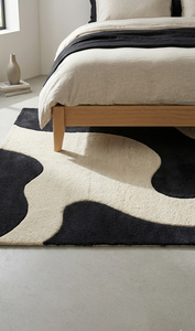 Alfombra de Pelo Largo Abstracta Hecha a Mano de Buena Calidad, Alfombra Decorativa Elegante para el Hogar, Ecológica y Apta para Mascotas - Product Image 4