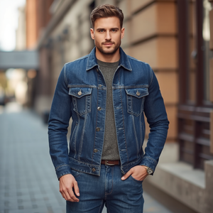 Chaqueta de Mezclilla para Hombre con Botones al Frente, Estilo Clásico Casual, Prenda Exterior de Moda con Personalización OEM ODM - Product Image 2