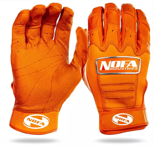 ถุงมือตีเบสบอล NOFA INDUSTRIES สีดำ/ขาว หนังแท้ ปิดด้วยหัวเข็มขัด ใช้ได้ทั้งมือซ้ายและขวา บุนวมอย่างดี ทนทาน เหมาะสำหรับฝึกซ้อมเบสบอล ใช้ได้ทั้งผู้ชายและผู้หญิง สำหรับผู้ใหญ่ - Product Image 1