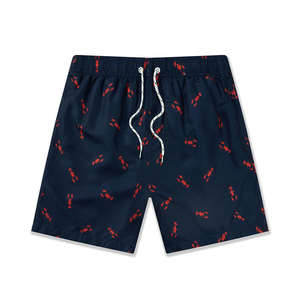 Mejor Proveedor, Servicio OEM, Shorts de Playa con Estampado de Langosta Roja, Hechos a Mano, Tela Suave y Transpirable, Diseño Sólido - Product Image 1