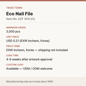 Lima de Uñas Ecológica Coreana 80/100 Grit Zebra, Logotipo Personalizado OEM para Venta al por Mayor en Salones de Belleza - Product Image 3