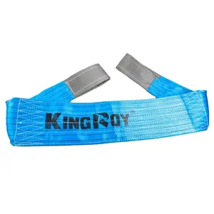 KINGROY 8ton Grey Flat 6:1/7:1 eye type lifting belts heavy duty sling supertex webbing sling for cargo