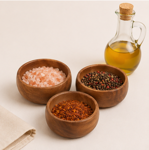 Juego de Tazones de Madera de Acacia Ecológicos Hechos a Mano, Aptos para Alimentos, Tazones Redondos de Madera Natural para Servir Ensaladas, Frutas y Bocadillos - Product Image 3