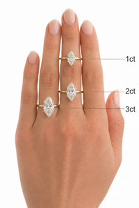แหวนหมั้นเพชรเม็ดมาร์คีส์เคลือบโรเดียมทอง 14K ขายส่ง แหวนแต่งงานแบบวินเทจทรงฮาโล แหวนเพชรเพาะเลี้ยงสั่งทำพิเศษ - Product Image 4