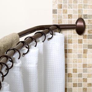 Tringle de douche double courbée murale, finition chrome antirouille - Product Image 2