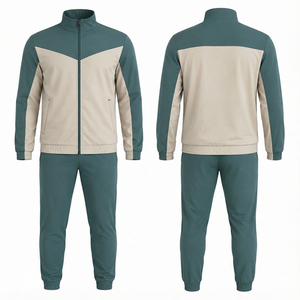 Conjunto Deportivo Unisex en Blanco y Negro con Bloques de Color, Cierre de Cremallera en Manga Larga, Transpirable, de Poliéster, Corte Regular para Otoño - Product Image 5