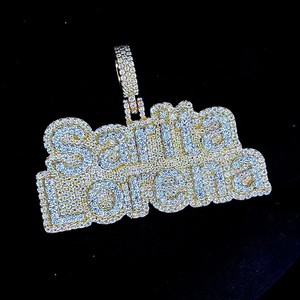 Colgantes y Dijes de Diamantes Chapados en Oro Estilo Hiphop, Plata S925, Dije de Diamantes con Certificado IGI, Dije Savrta Lorena, Joyería de Diamantes VVS - Product Image 4