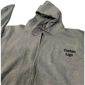 เสื้อฮู้ดซิปเต็มตัว ผ้าฟลีซคอตตอน 100% ทรงโอเวอร์ไซส์ ใส่ได้ทั้งชายหญิง มีกระเป๋า พิมพ์ลายด้วยเทคนิค Heat-Transfer รับทำโลโก้ตามสั่ง บริการ OEM สำหรับฤดูหนาว - Product Image 3