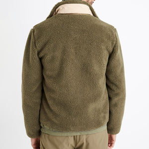 Wholesale Custom Solid Color Zipper Fleece <b>Jackets</b> <b>Sherpa</b> Winter Polar Fleece <b>Jacket</b> Street Fashion Fleece <b>Jackets</b> for <b>Men</b> - Product Image 3