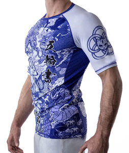 เสื้อแรชการ์ดผู้ชายไซส์ใหญ่พิเศษ ลายพิมพ์สวยงาม สำหรับออกกำลังกาย  โลโก้สั่งทำได้ สีดำ Sage of Six Paths - Product Image 4