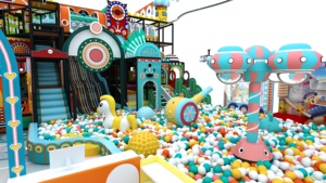 Premium Indoor Plastic <b>Play</b> Center with Ball Pool, Slide, Climbing Wall and Basketball Hoop for Kids Home Playground - Product Image 6