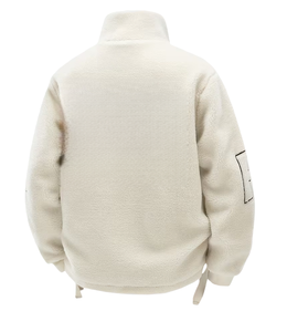 Unisex Sherpa Fleece Jacket Zip Up Streetwear Warm Polar Fleece <b>Coat</b> Custom Embroidery Logo - Product Image 2