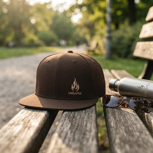 Casquette Snapback Marron 6 Panneaux avec Logo Flamme Brodé Unisexe Style Urbain Chapeau Streetwear Hip Hop Décontracté Unisexe - Product Image 4