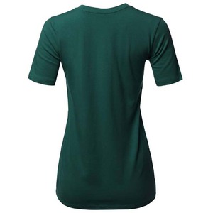 T-shirts décontractés respirants pour femmes, coupe classique unie, compressés, coupe régulière, style streetwear, vente en gros - Product Image 3