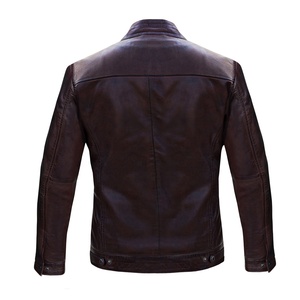 Chaqueta de Motociclista para Hombre, Invierno, 100% Poliéster, Reversible, Impermeable, Gruesa, Estilo Café Racer, Vintage, Color Marrón Desgastado - Product Image 6