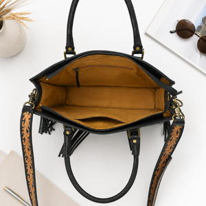 Sac fourre-tout en cuir de vachette artisanal avec poils, style western, avec franges, sac à bandoulière, sacoche pour ordinateur portable, sac de voyage pour femme - Product Image 2