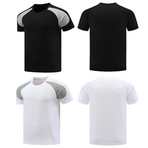 เสื้อยืดแขนสั้นผู้ชายสีดำ ทรงสปอร์ต คอโอ แห้งเร็ว ผ้าถัก ทรงปกติ สีพื้น ผ้าฝ้าย 100% ป้องกันรอยยับ - Product Image 5