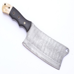 Couteau à viande forgé en acier Damas, couteau de boucher fait main, outil de découpe de cuisine, ambidextre, manche en Micarta et corne, professionnel - Product Image 6