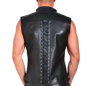 New Solid Color Breathable Custom Colored Men's Leather <b>Vest</b>, Made in Pakistan Factory, Men's Leather <b>Vest</b> - Product Image 3