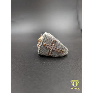 Anillo Cuadrado de Plata de Ley 925 con Moissanita y Diamantes, Joyería Hip Hop con Piedras Brillantes para Minoristas - Product Image 3
